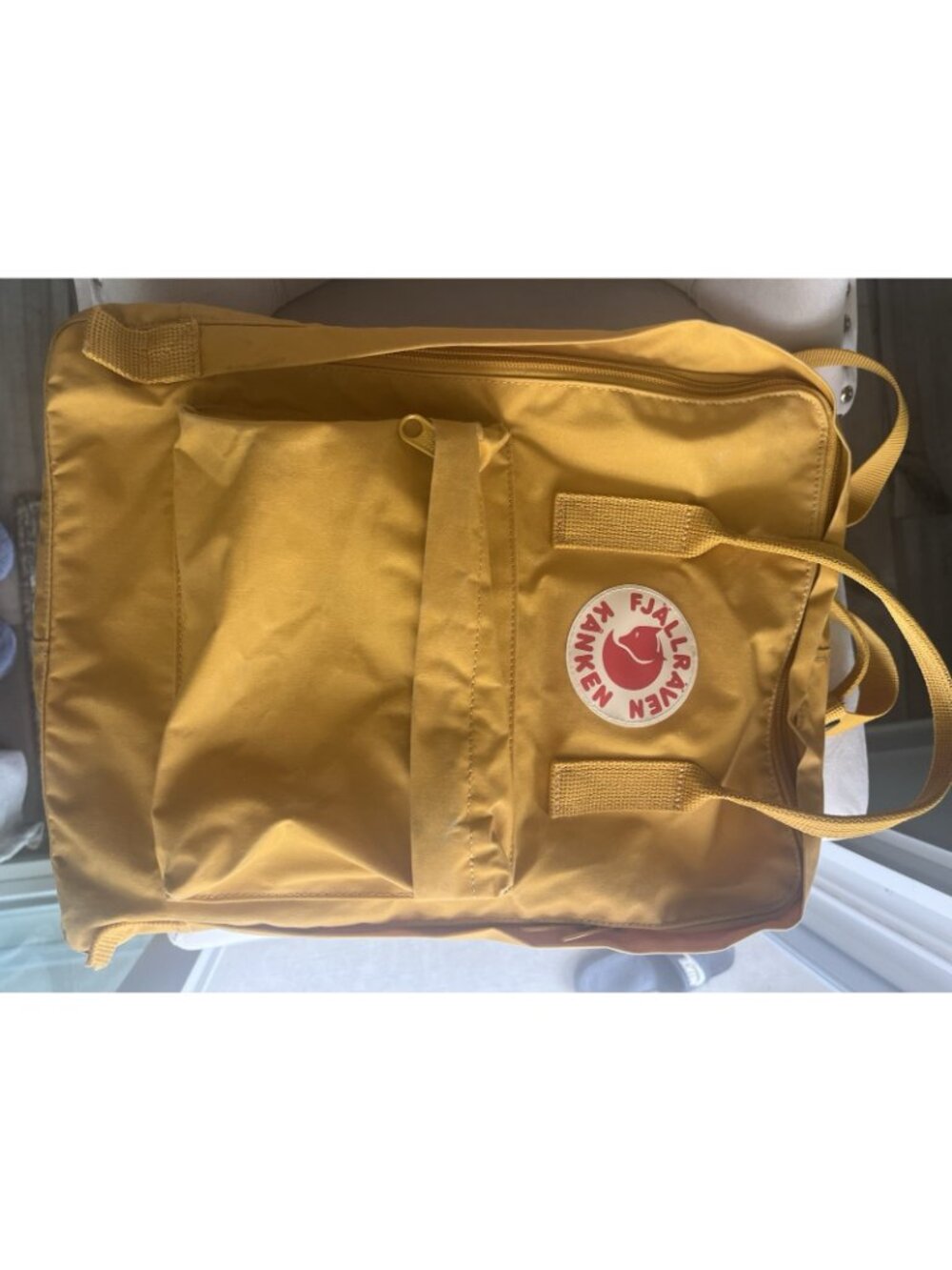 Fjallraven Kanken Backpack Yellow School Bag w Seat Pad 23510 Lightweight - Picture 15 of 16